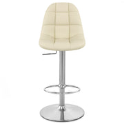 Sgabello Ecopelle Cromo Satinato - Rochelle Crema
