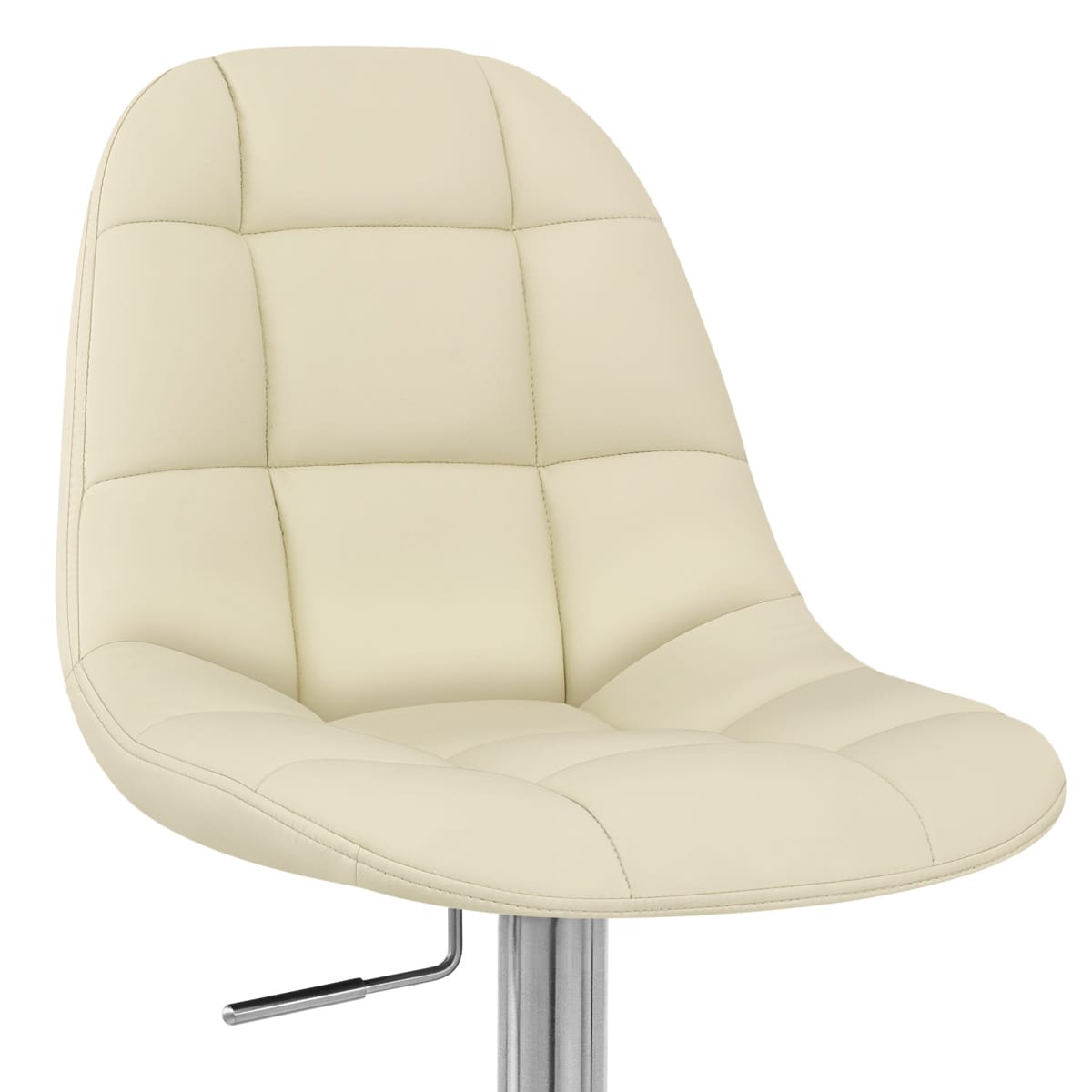 Sgabello Ecopelle Cromo Satinato - Rochelle Crema