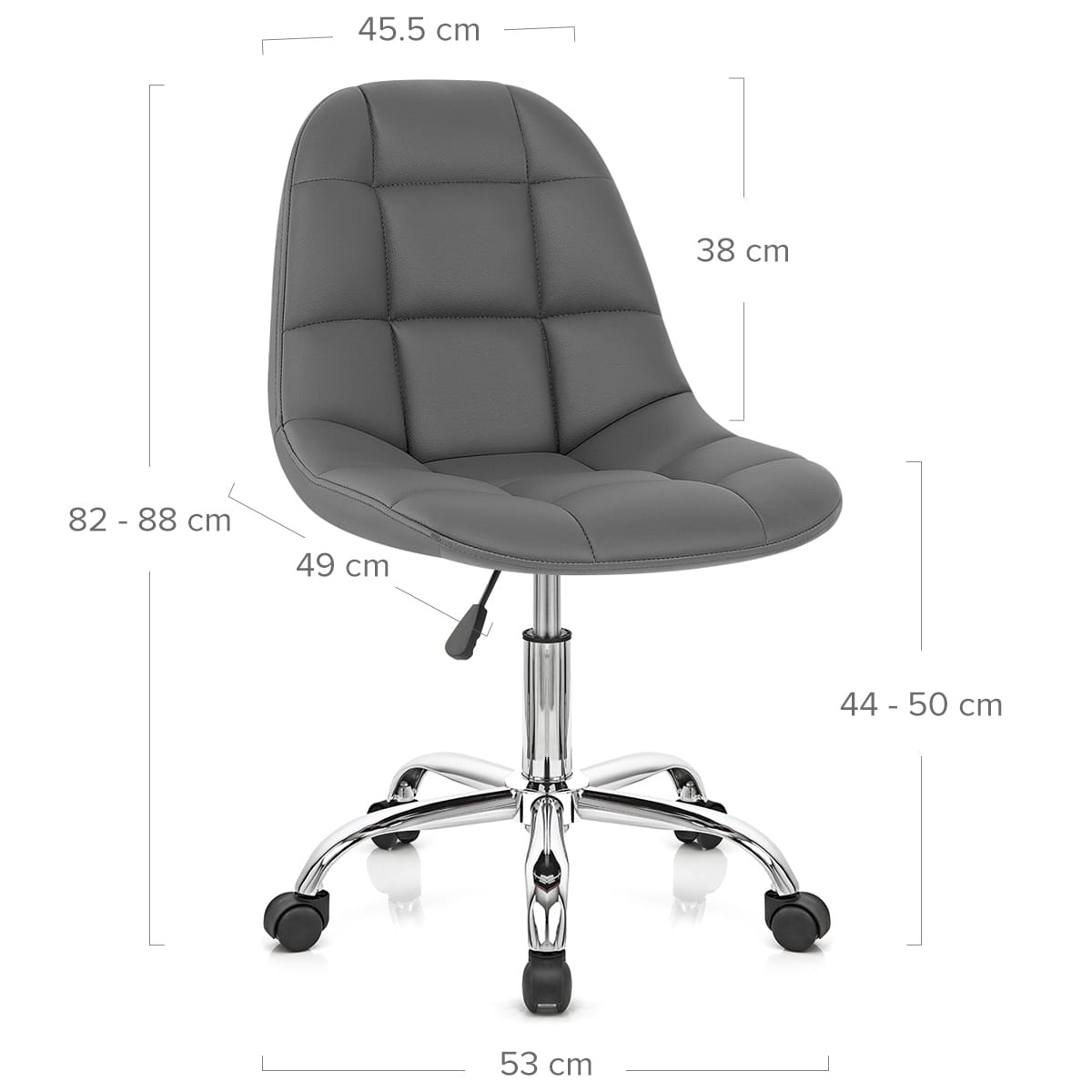 Sedia Ecopelle Cromato - Rochelle Ufficio Grigio