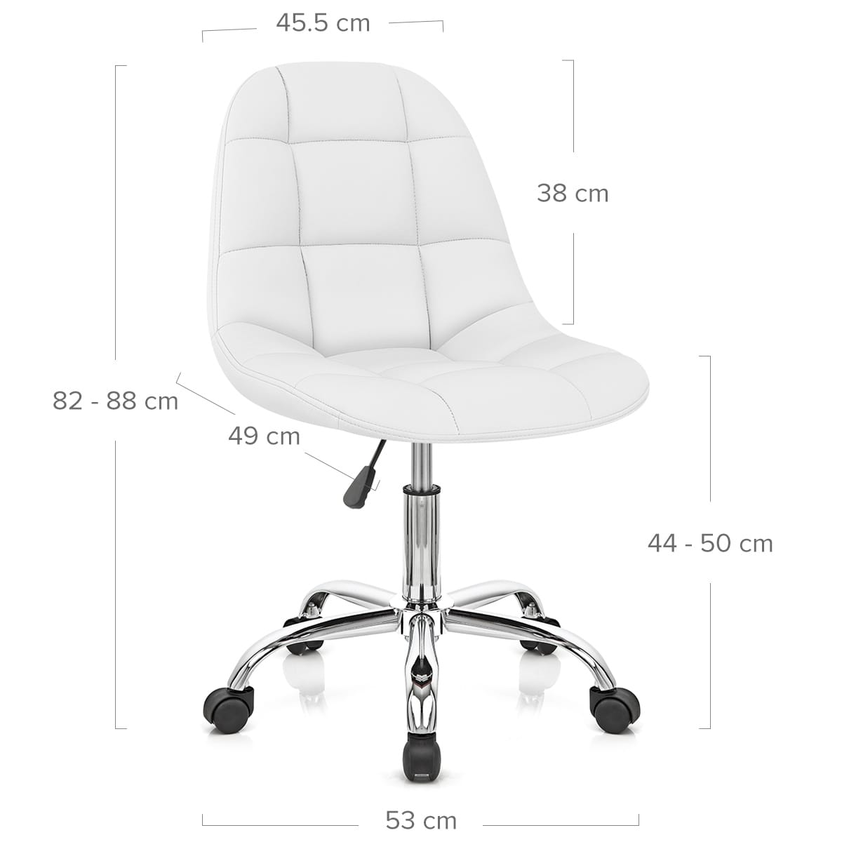 Sedia Ecopelle Cromato - Rochelle Ufficio Bianco