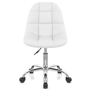 Sedia Ecopelle Cromato - Rochelle Ufficio Bianco