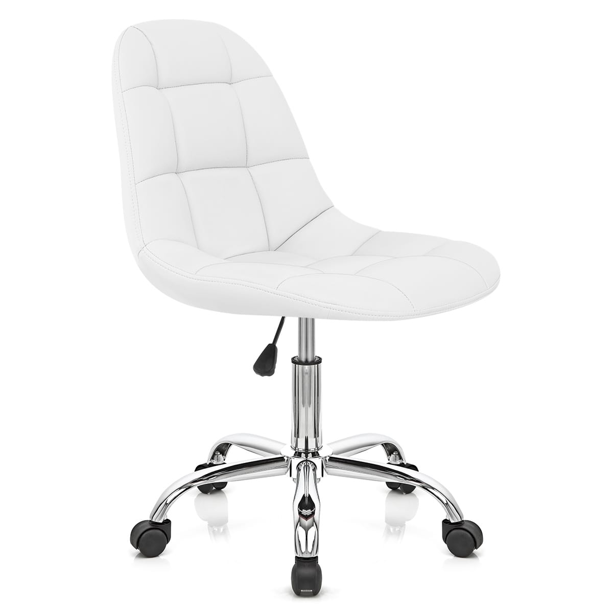Sedia Ecopelle Cromato - Rochelle Ufficio Bianco
