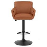 Sgabello Vera Pelle Metallo - Rome Marrone