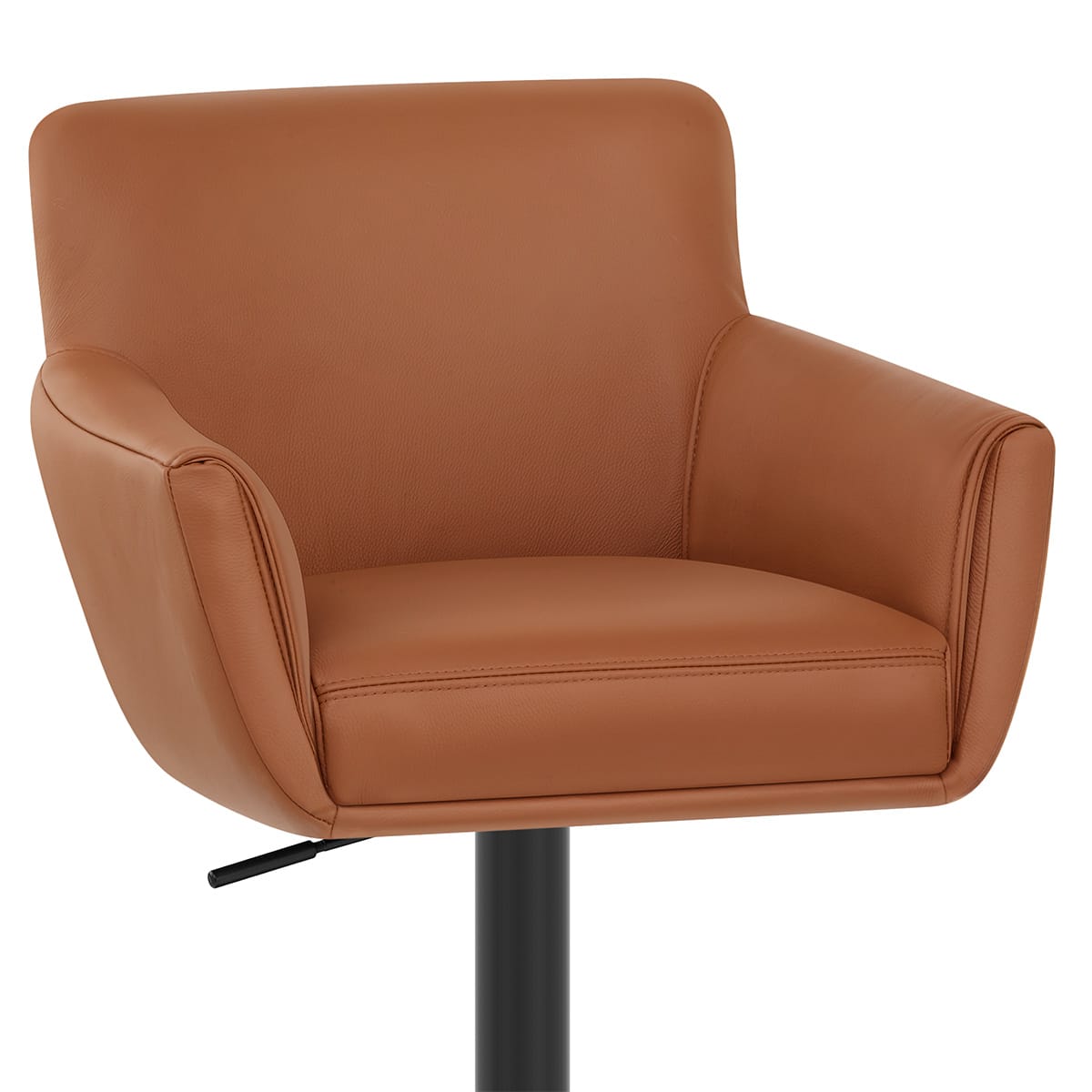 Sgabello Vera Pelle Metallo - Rome Marrone