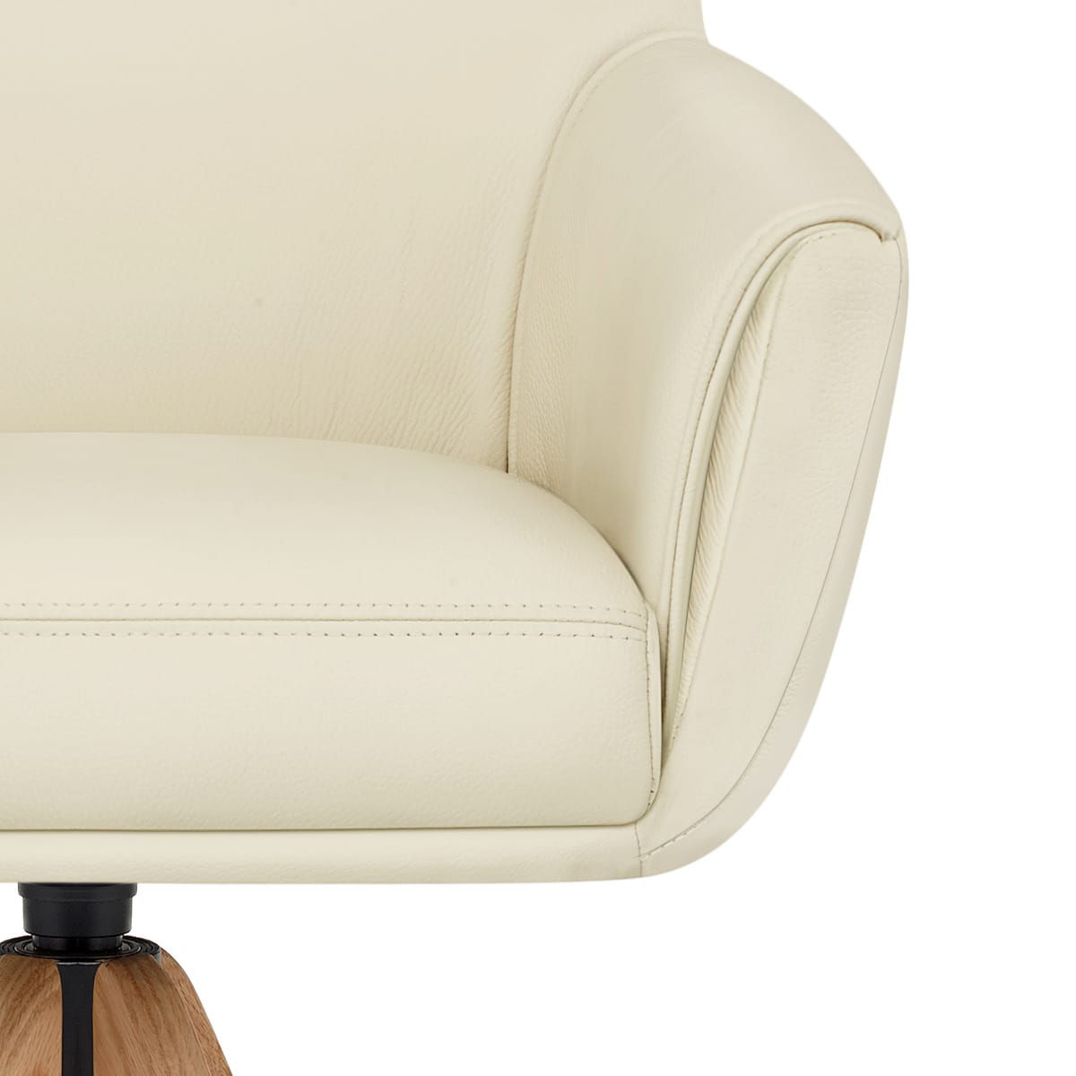 Holzbarhocker Echtleder - Rome Beige