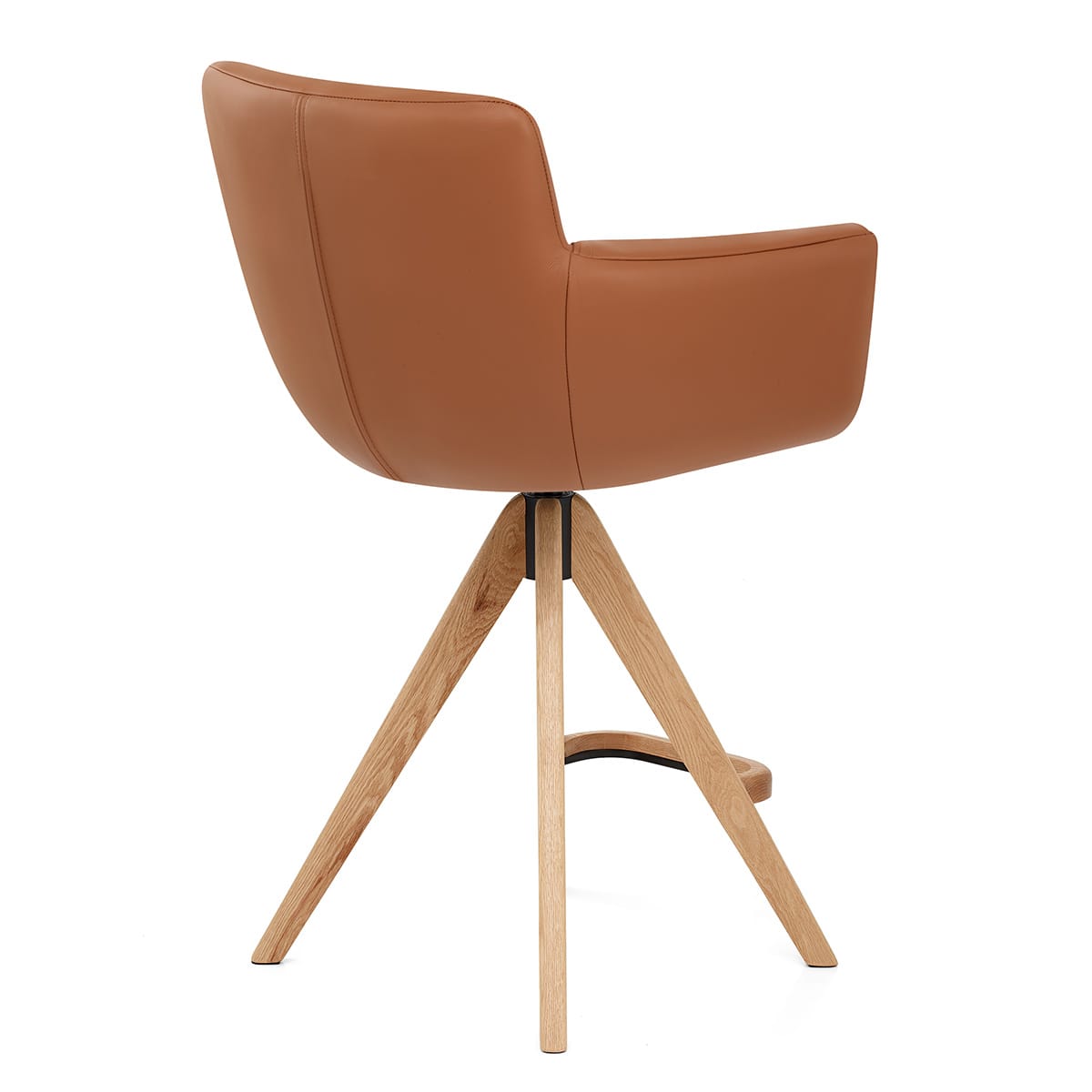 Holzbarhocker Echtleder - Rome Braun