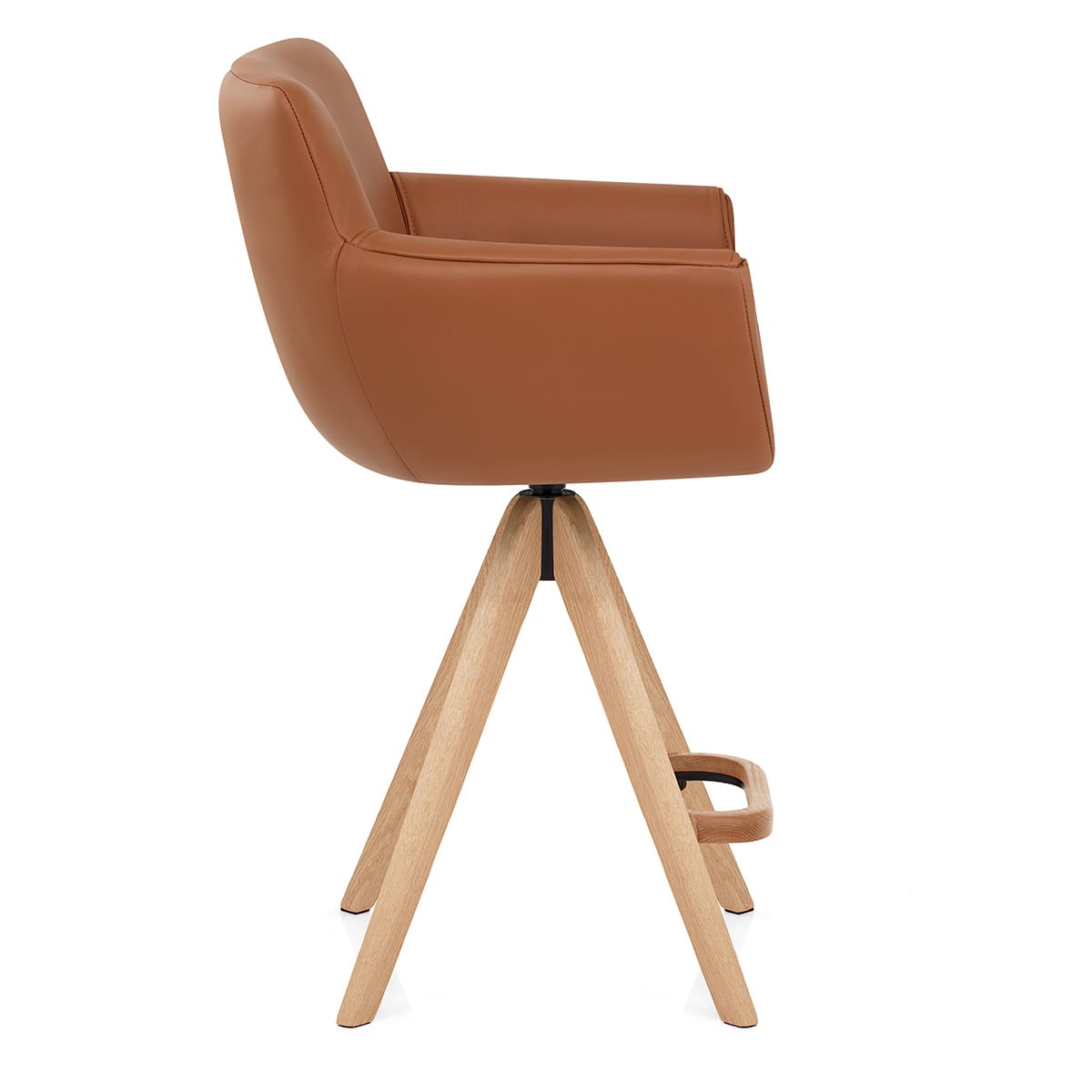 Holzbarhocker Echtleder - Rome Braun