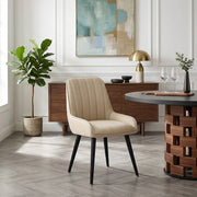 Kunstleder Stuhl - Rosa Beige