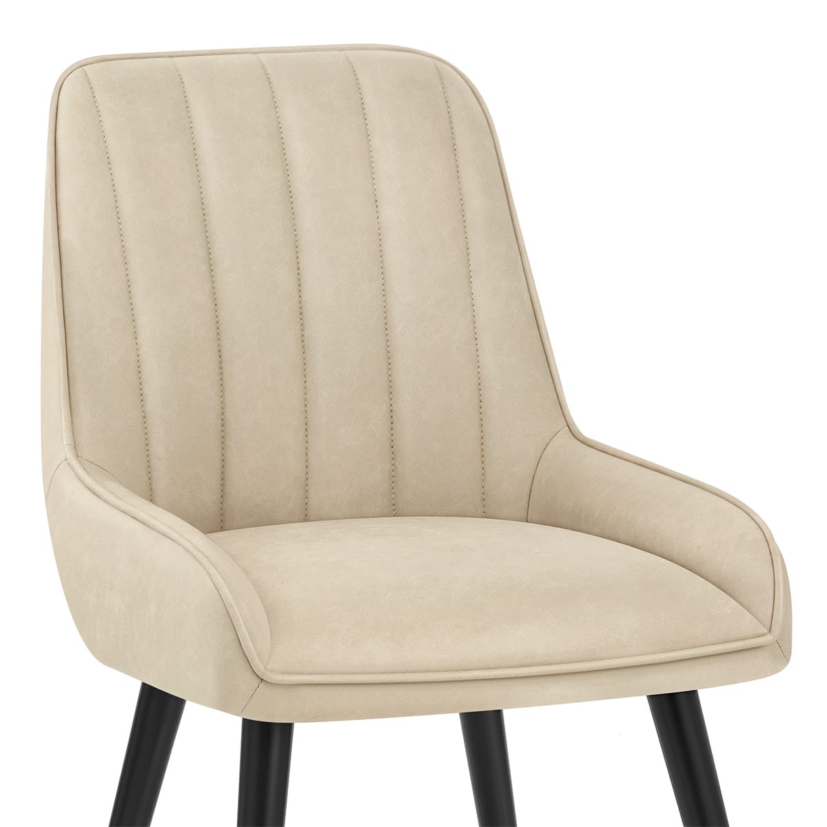Kunstleder Stuhl - Rosa Beige