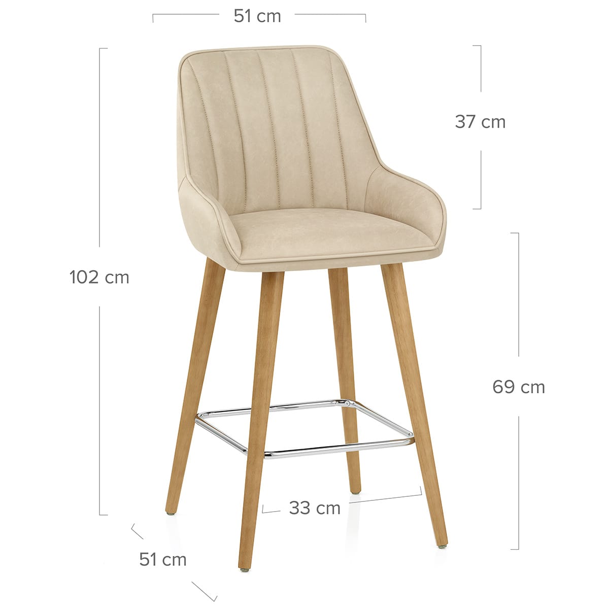Barhocker Holz - Rosa Beige