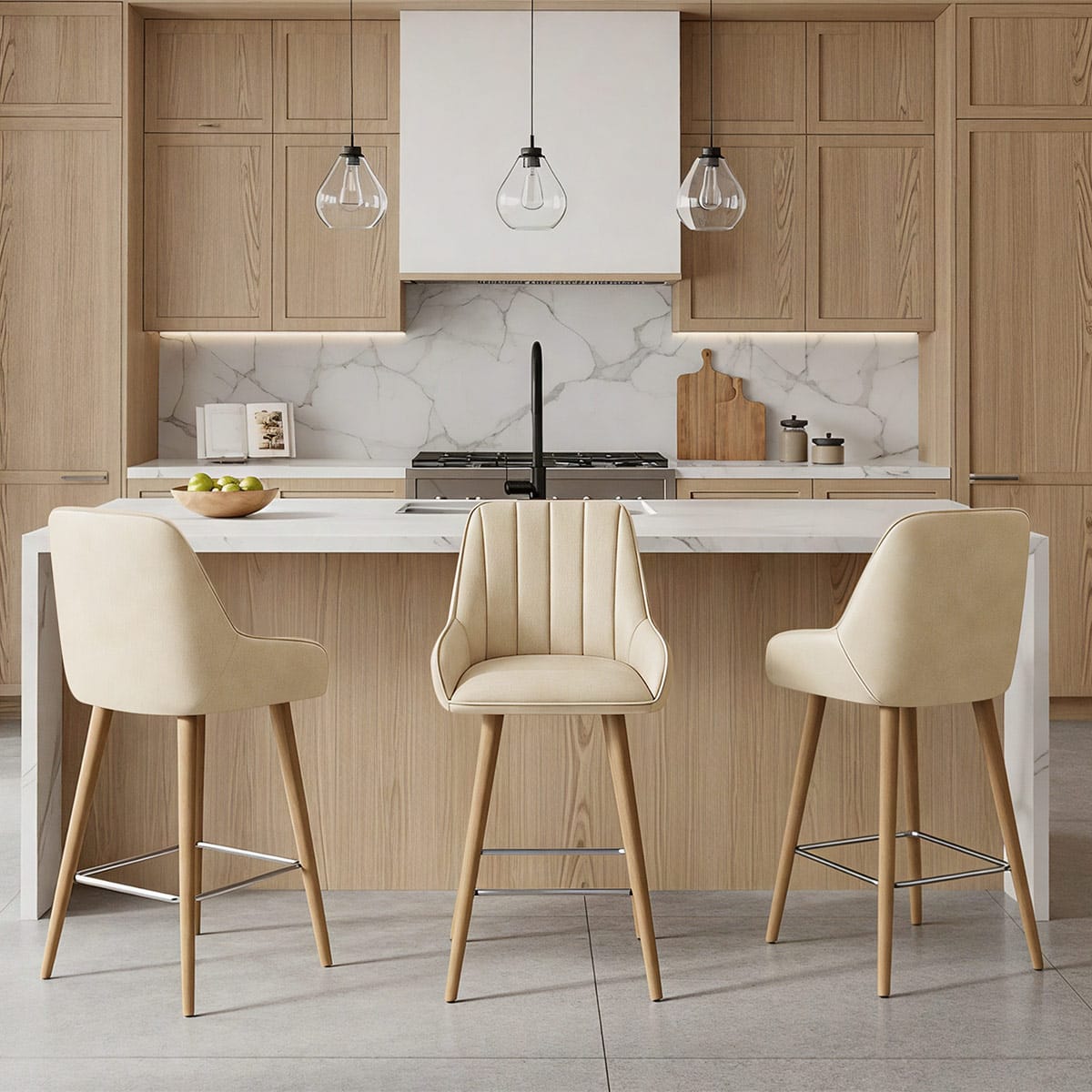 Barhocker Holz - Rosa Beige