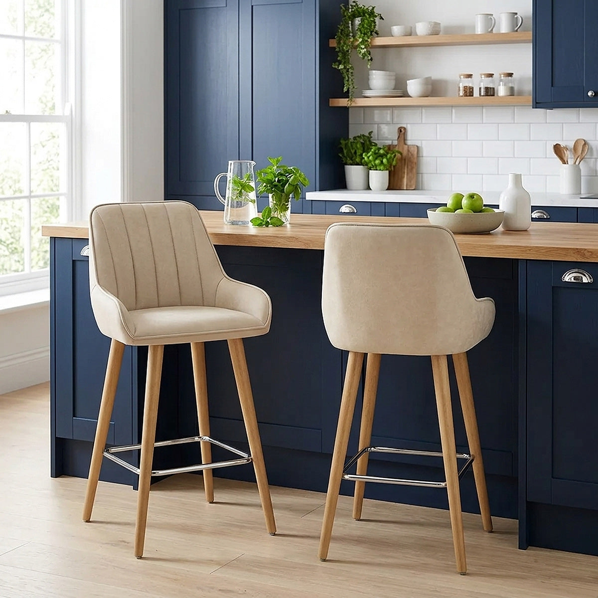 Sgabello Legno - Rosa Crema