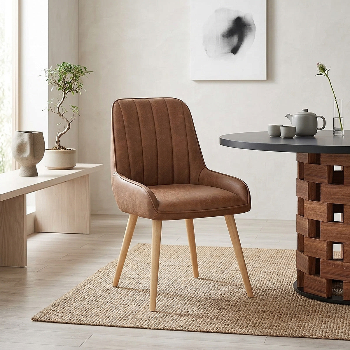 Holz Stuhl - Rosa Braun