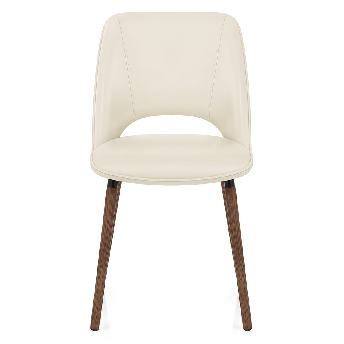 Walnussholz-Echtlederstuhl - Santo Beige
