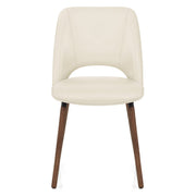 Walnussholz-Echtlederstuhl - Santo Beige
