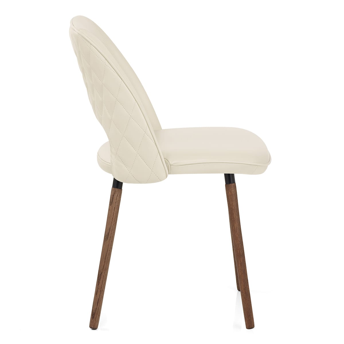 Walnussholz-Echtlederstuhl - Santo Beige