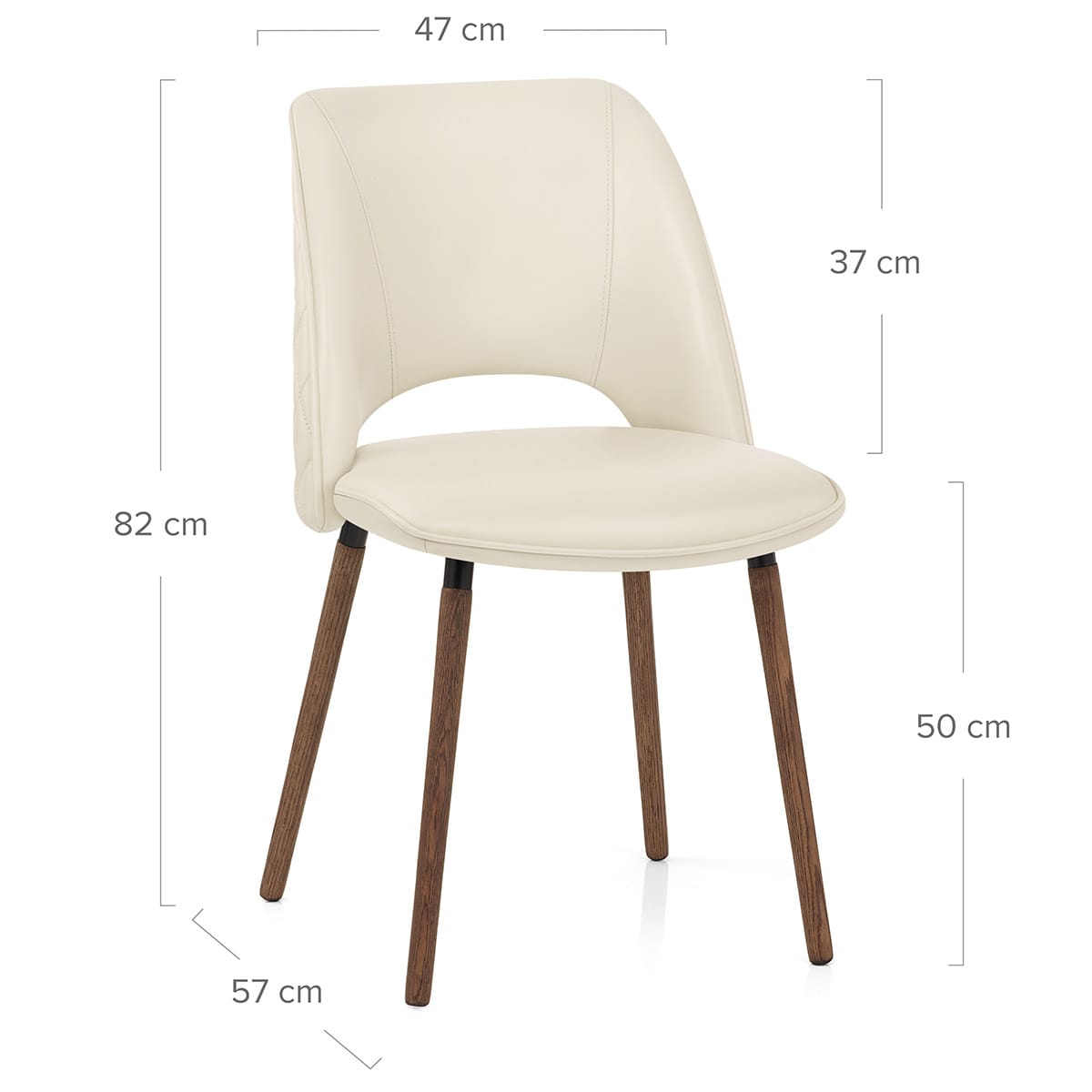 Walnussholz-Echtlederstuhl - Santo Beige