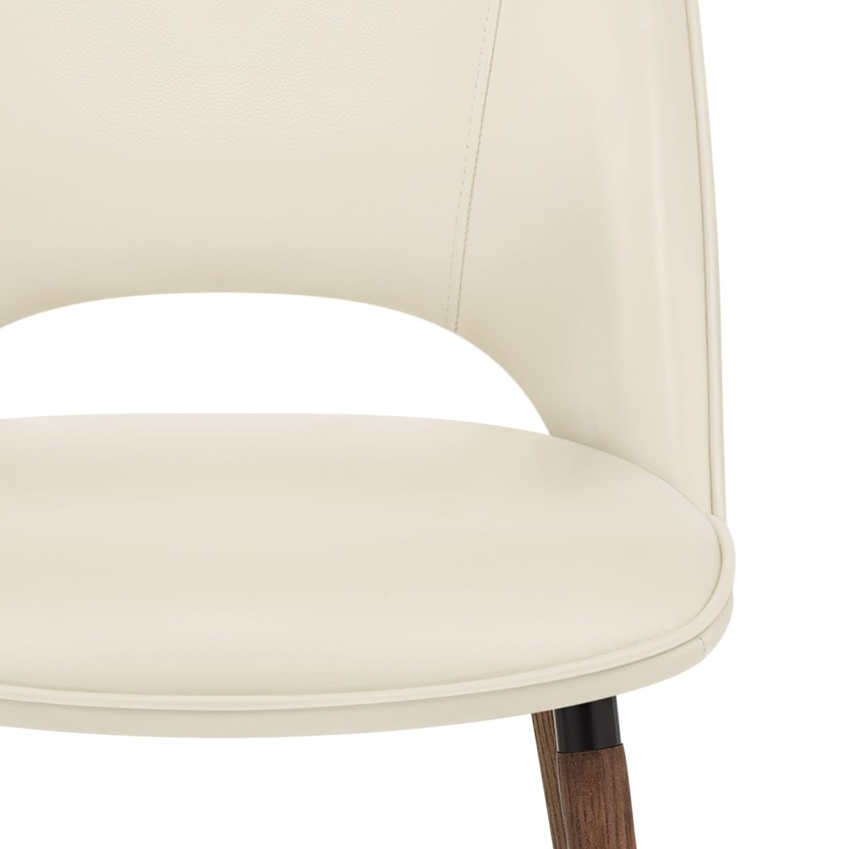 Walnussholz-Echtlederstuhl - Santo Beige