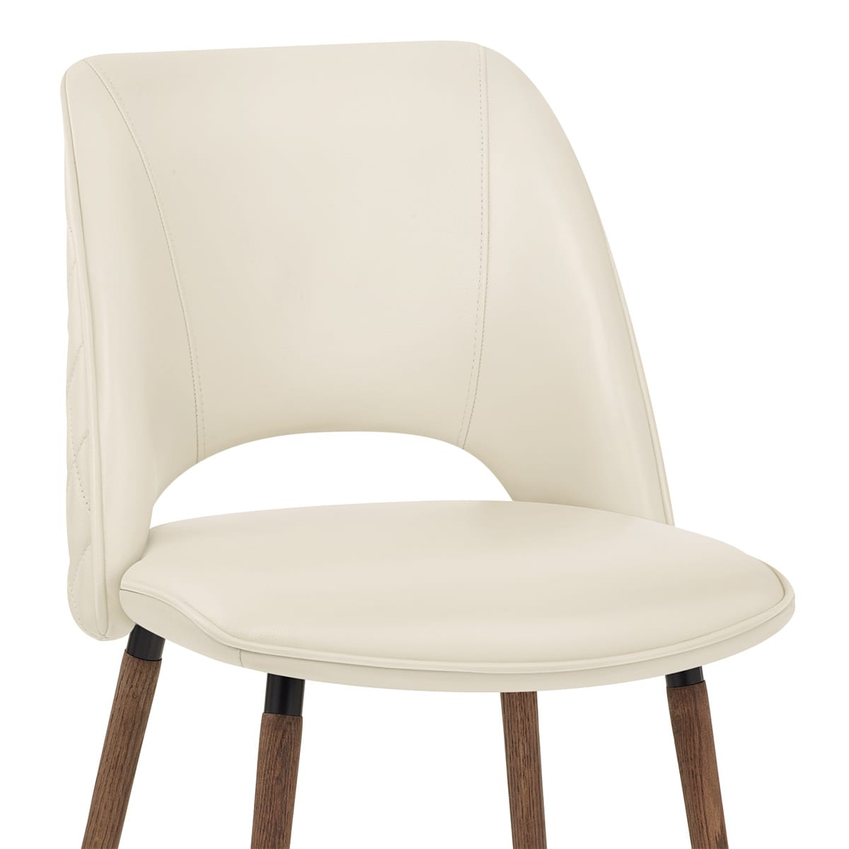 Walnussholz-Echtlederstuhl - Santo Beige