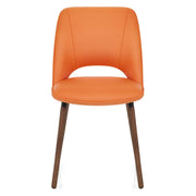 Walnussholz-Echtlederstuhl - Santo Orange