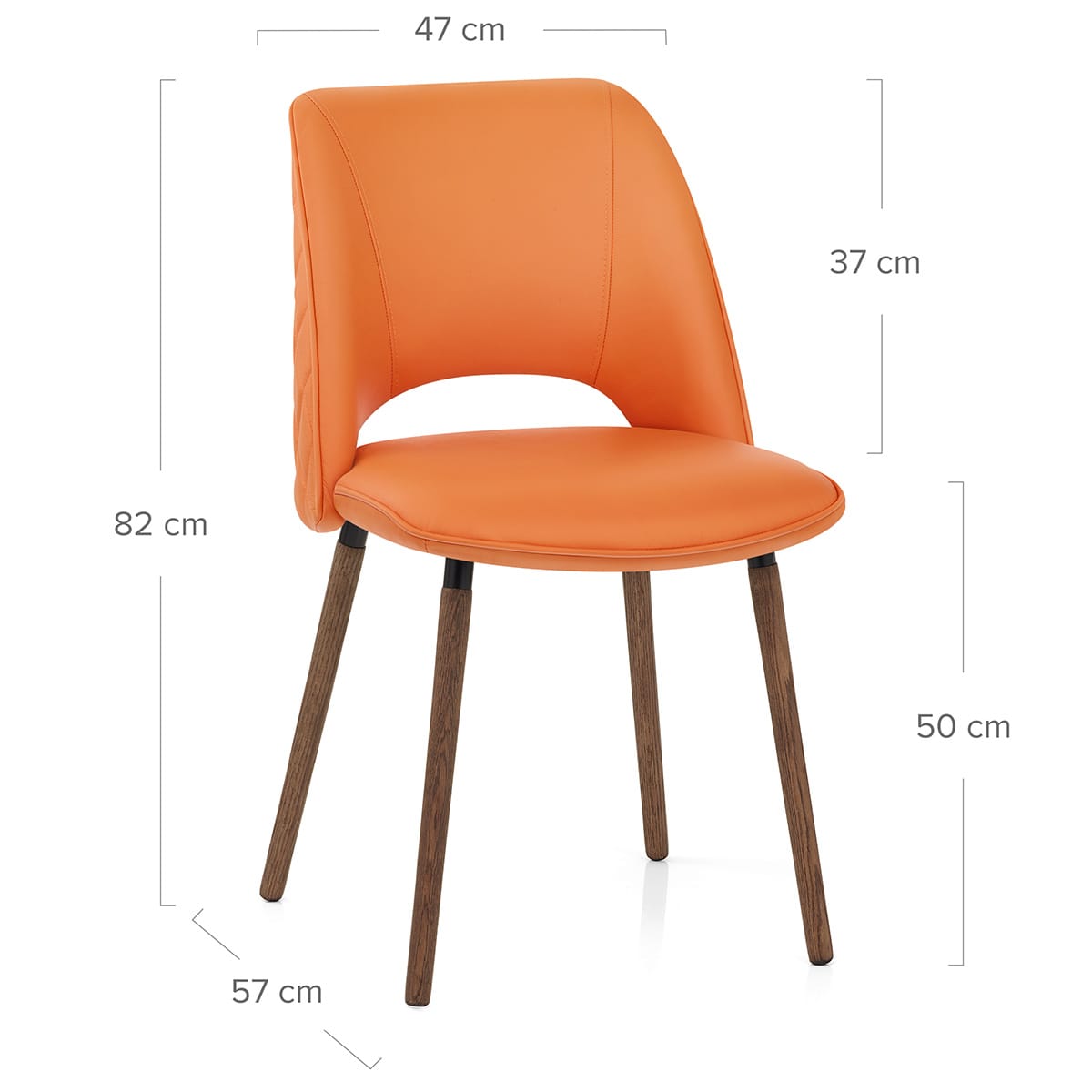 Walnussholz-Echtlederstuhl - Santo Orange
