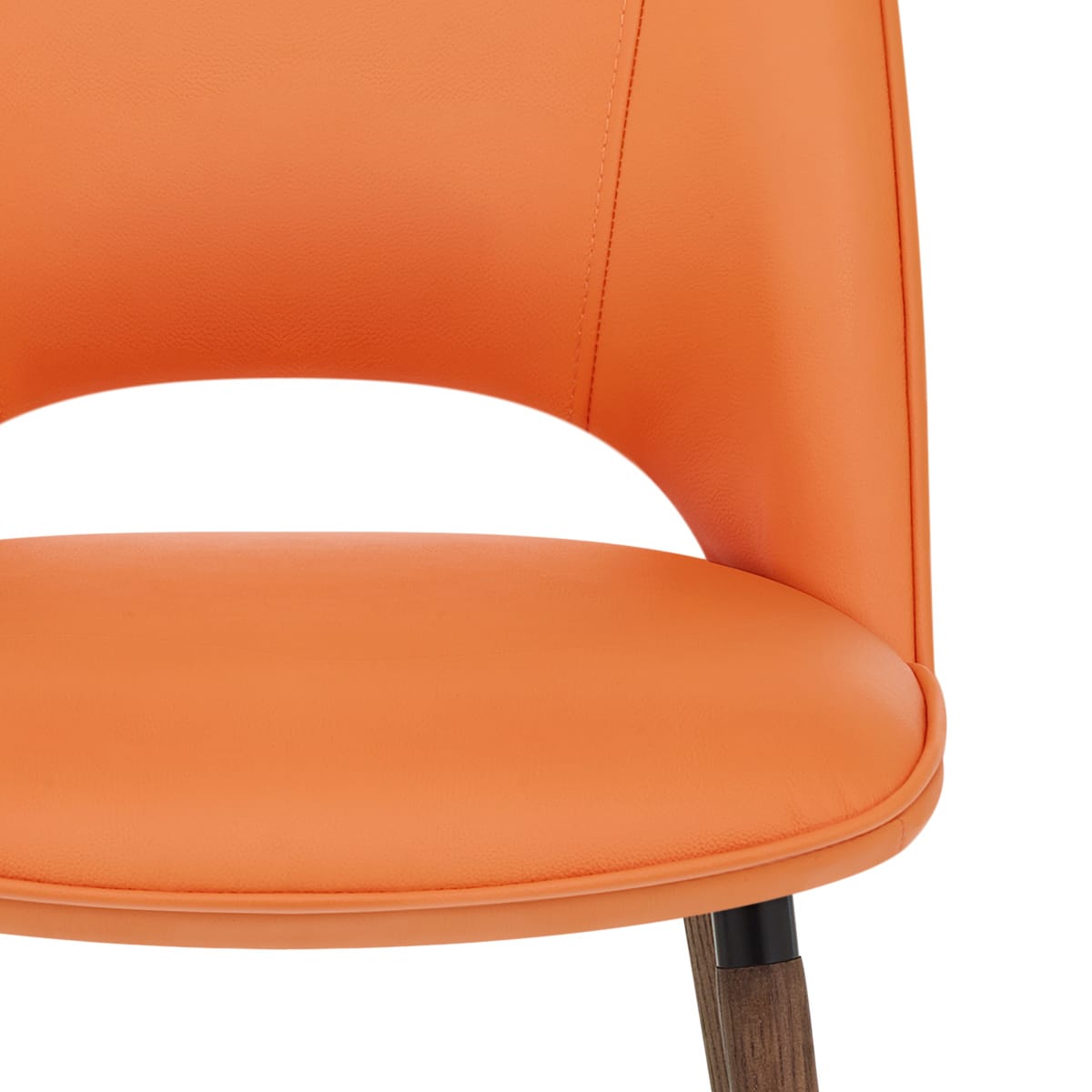 Walnussholz-Echtlederstuhl - Santo Orange