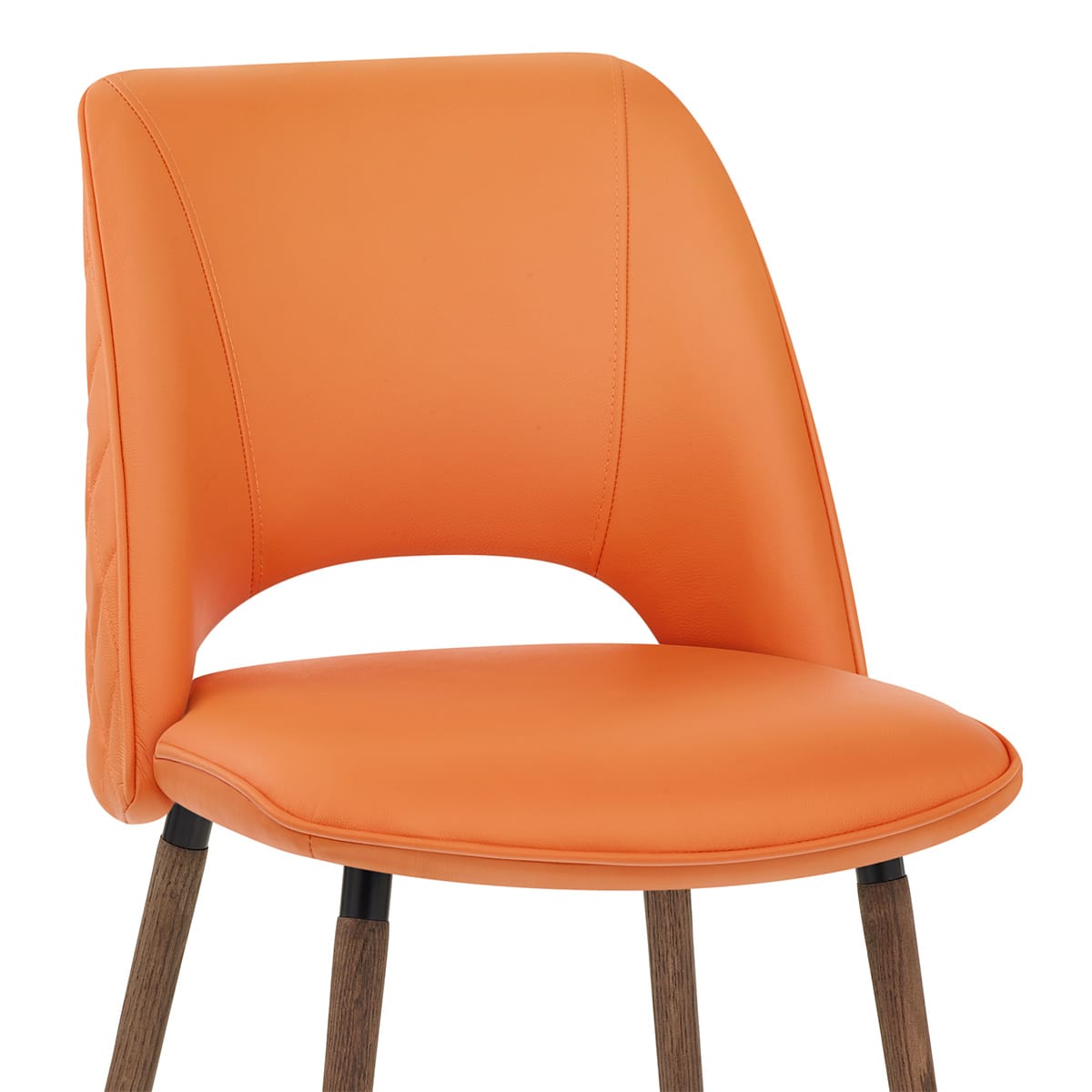 Walnussholz-Echtlederstuhl - Santo Orange
