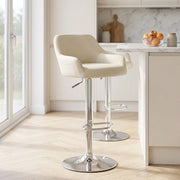 Kunstleder Barhocker Chrom - Sassi Beige