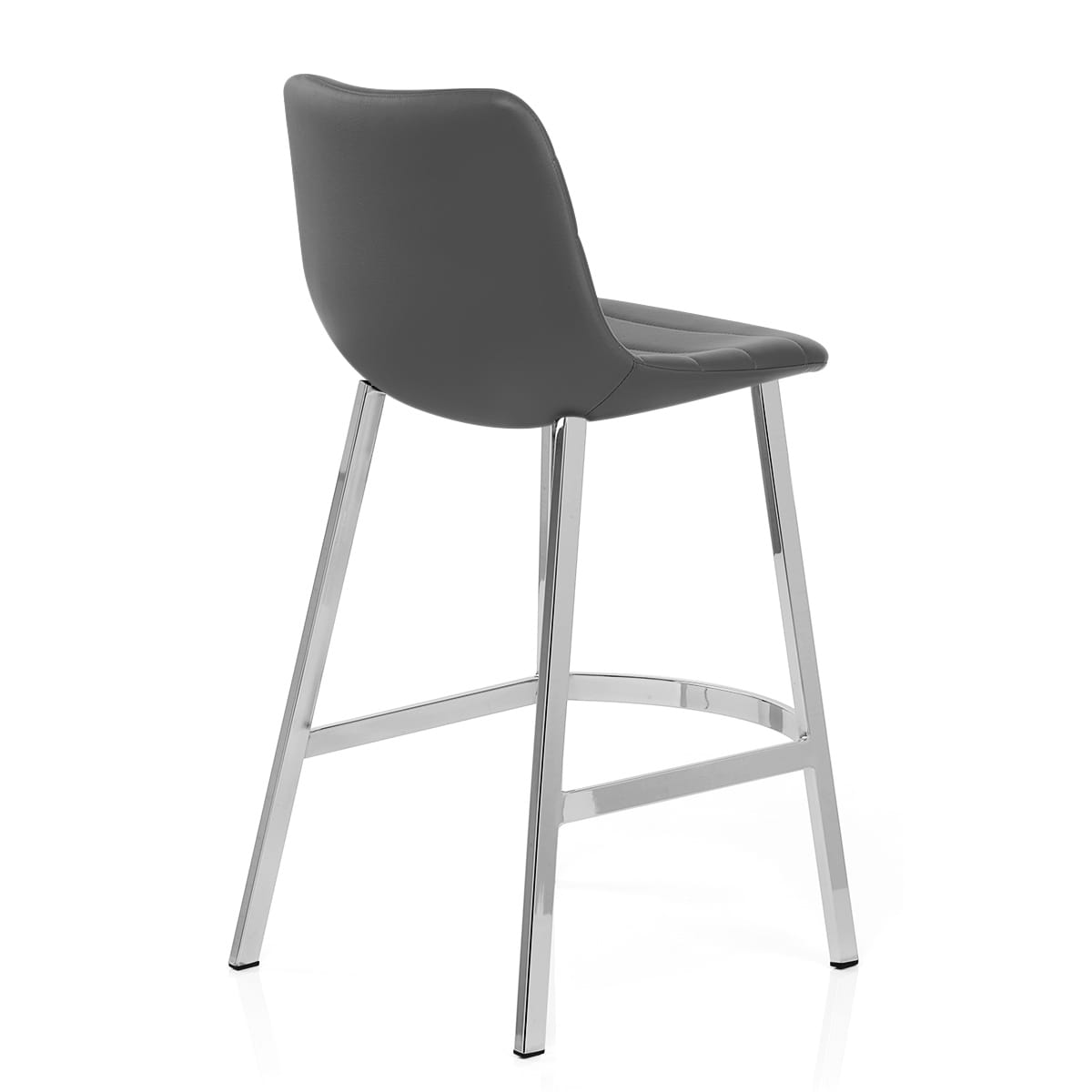 Sgabello Ecopelle Cromato - Scala Grigio
