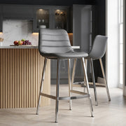 Kunstleder Barhocker Chrom - Scala Grau