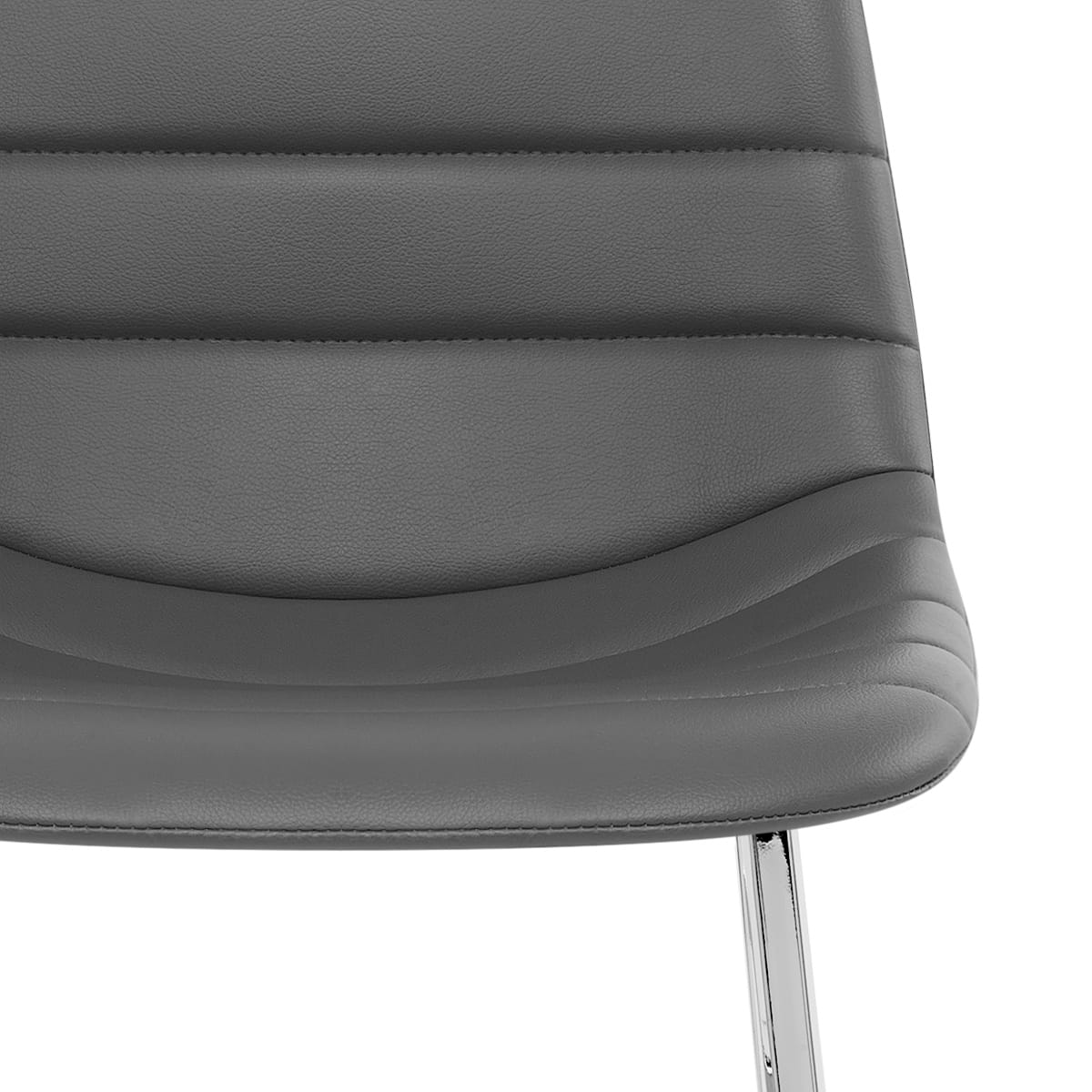 Sgabello Ecopelle Cromato - Scala Grigio