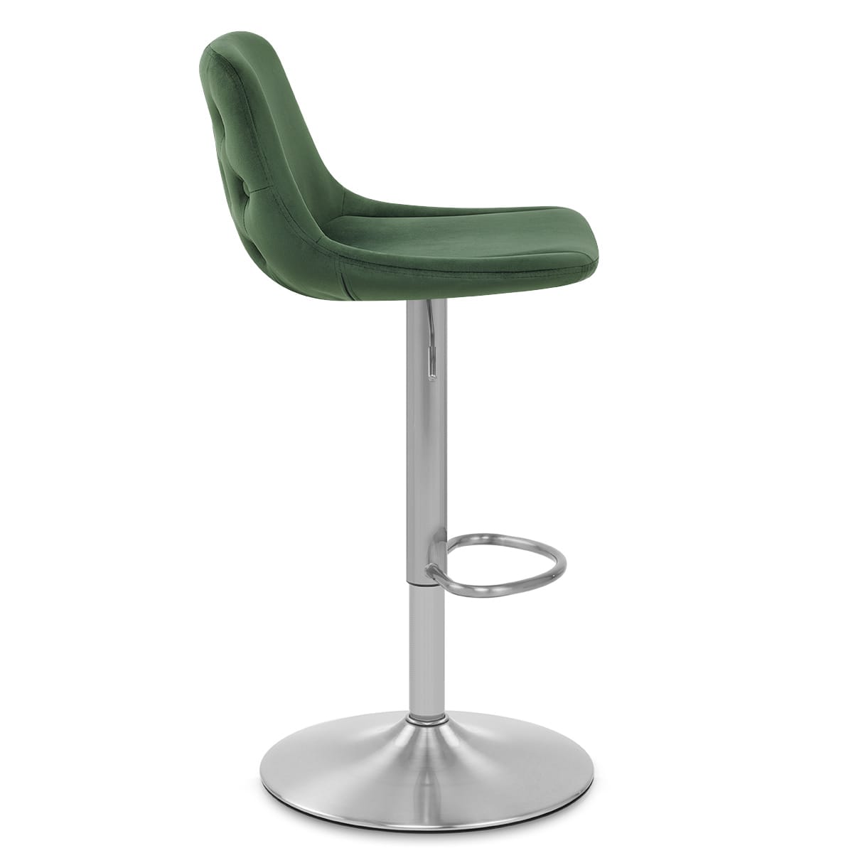 Sgabello Velluto Satinato - Scoop Verde