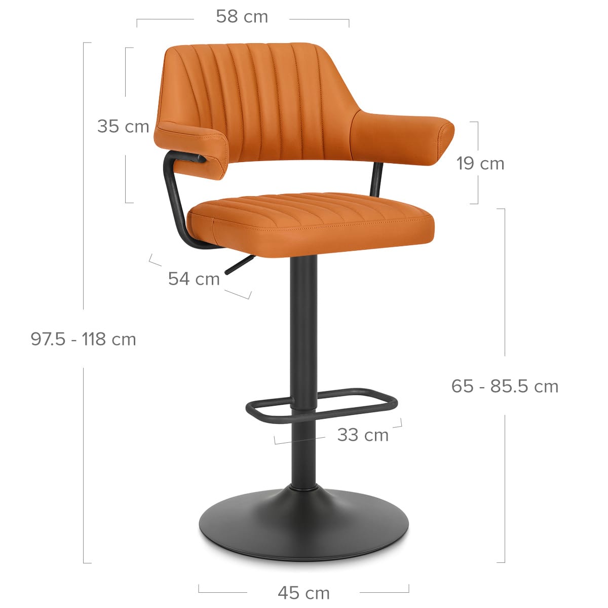 Sgabello Vera Pelle - Scout Arancione