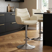 Barhocker Echtleder Gebürstet - Seville Beige