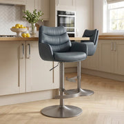 Barhocker Echtleder Graphit - Seville Blau