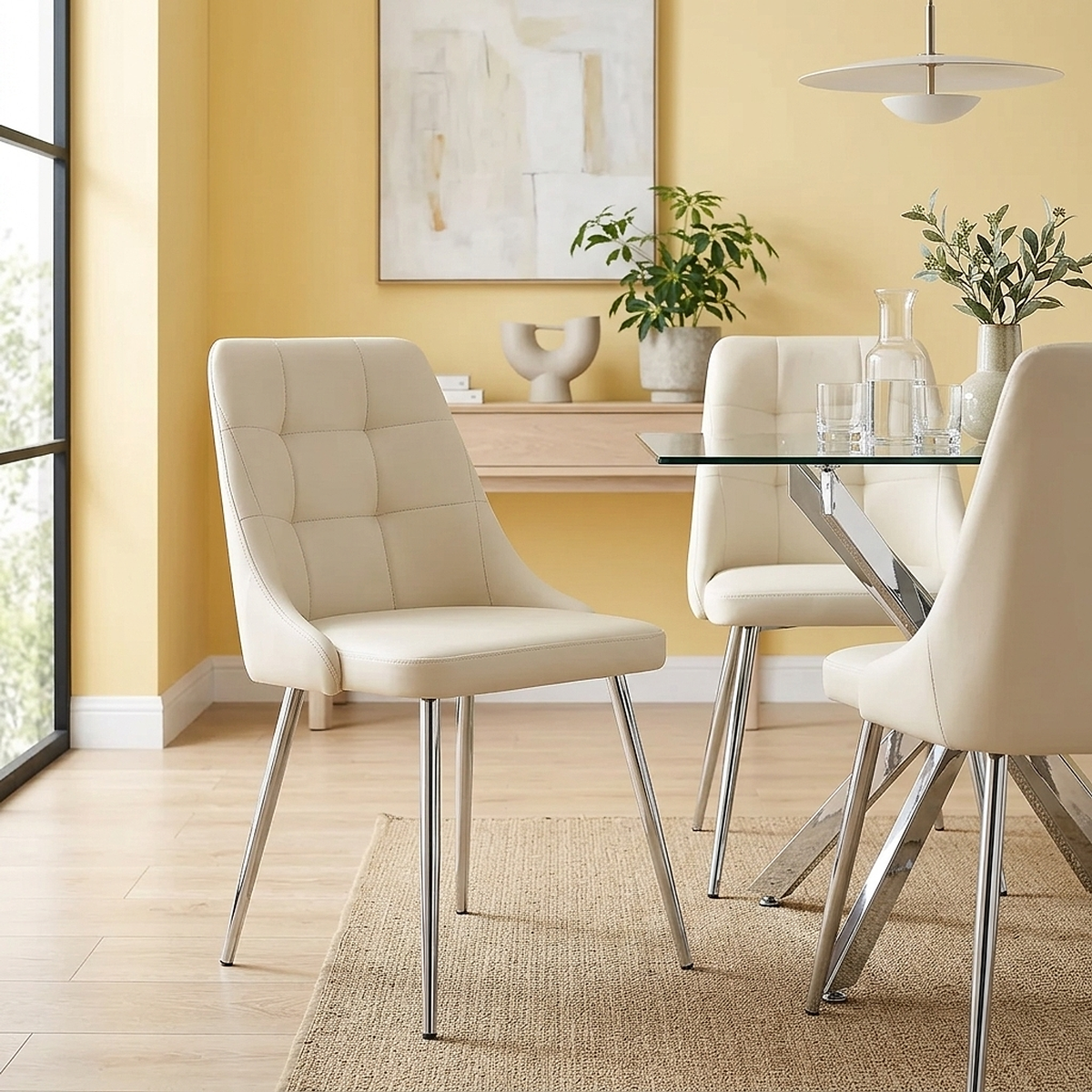 Kunstleder Stuhl - Shanghai Beige