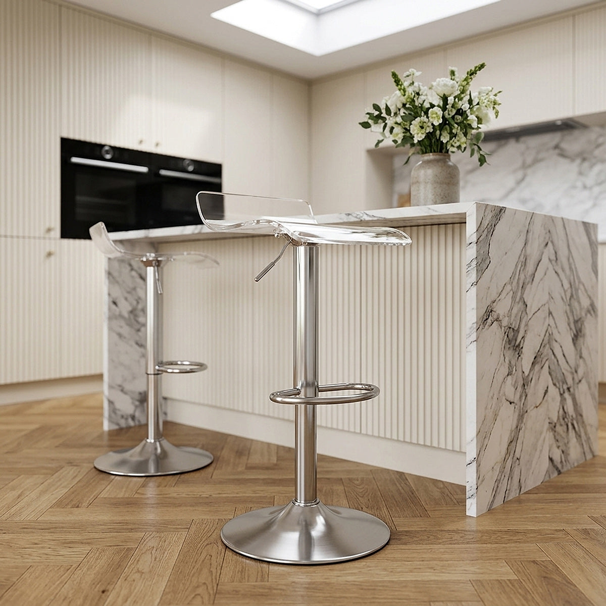 Plexiglass Barhocker Gebürstet - Shimmer Transparent