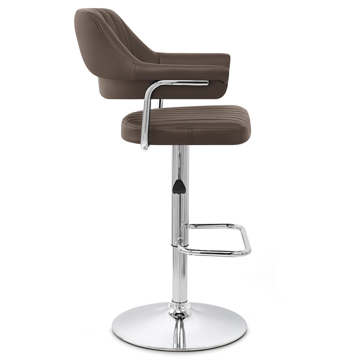 Sgabello Ecopelle Cromato - Skyline Marrone