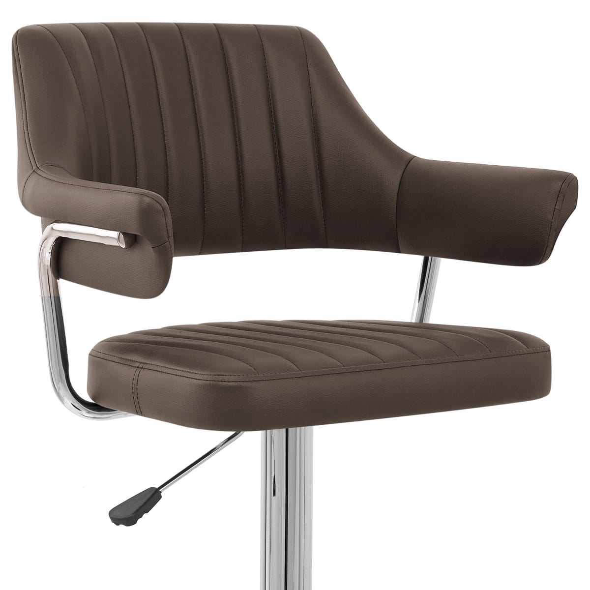 Sgabello Ecopelle Cromato - Skyline Marrone
