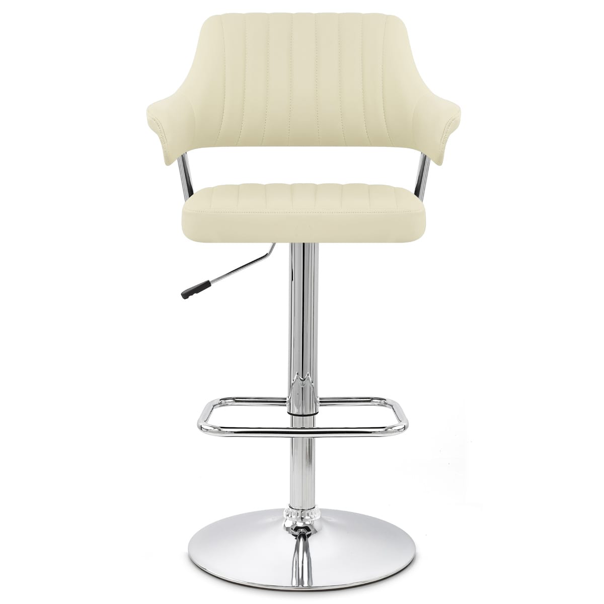 Sgabello Ecopelle Cromato - Skyline Crema
