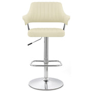 Sgabello Ecopelle Cromato - Skyline Crema