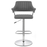 Sgabello Ecopelle Cromato - Skyline Grigio