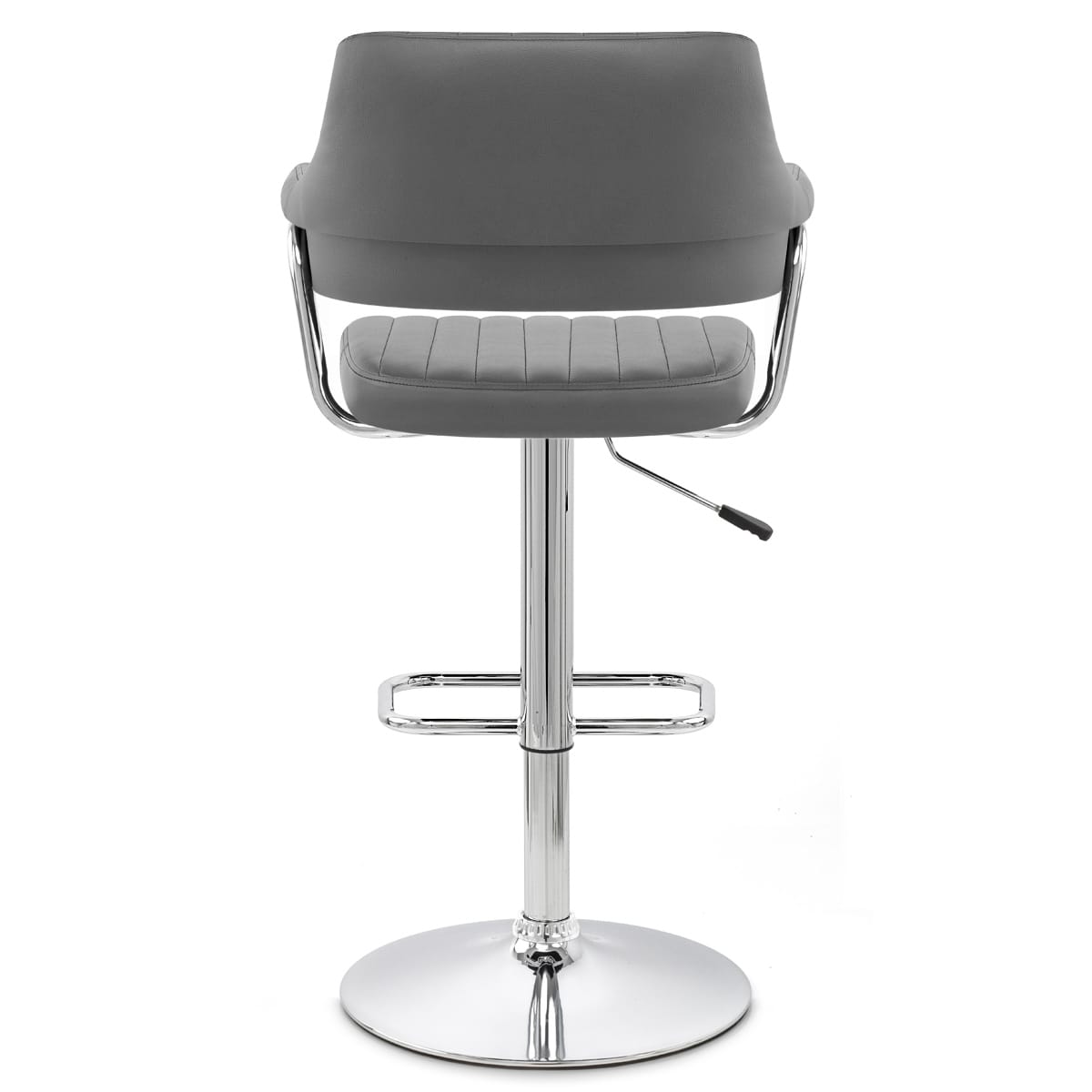 Sgabello Ecopelle Cromato - Skyline Grigio
