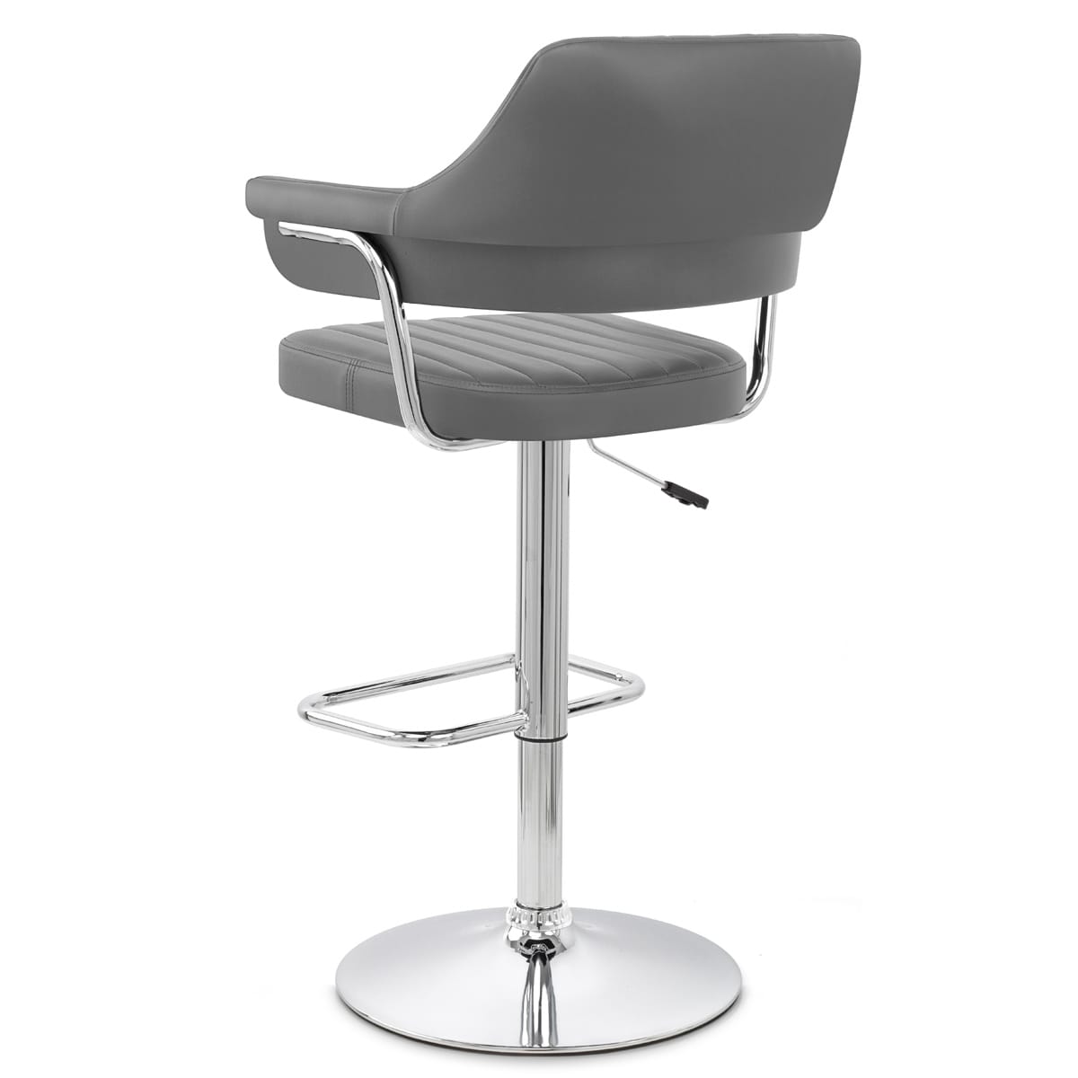 Sgabello Ecopelle Cromato - Skyline Grigio