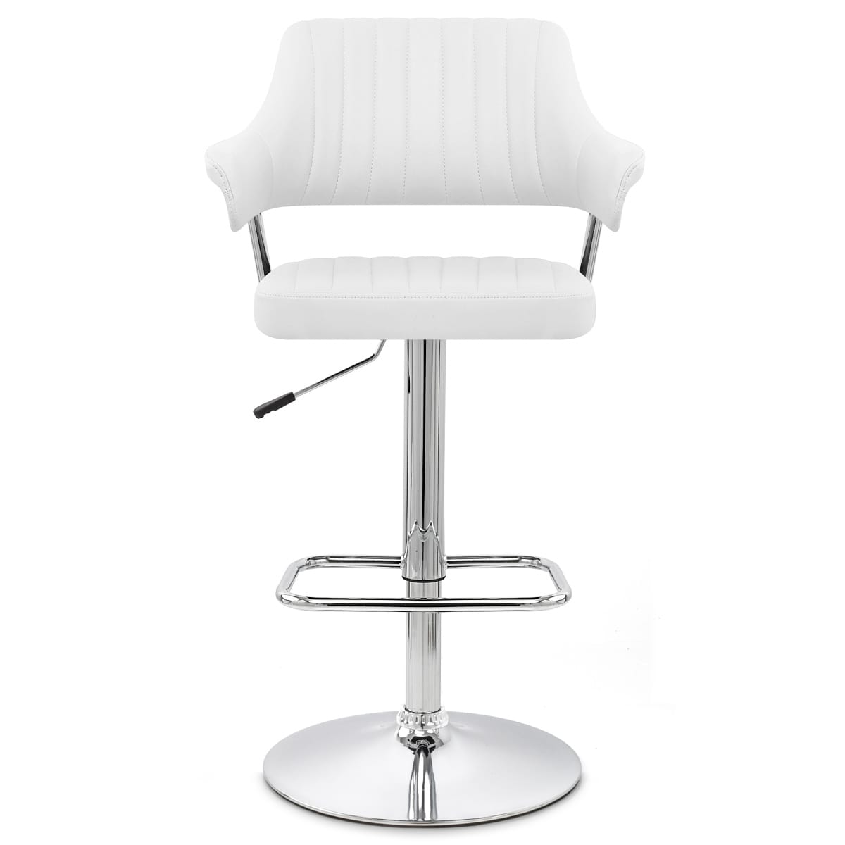 Sgabello Ecopelle Cromato - Skyline Bianco