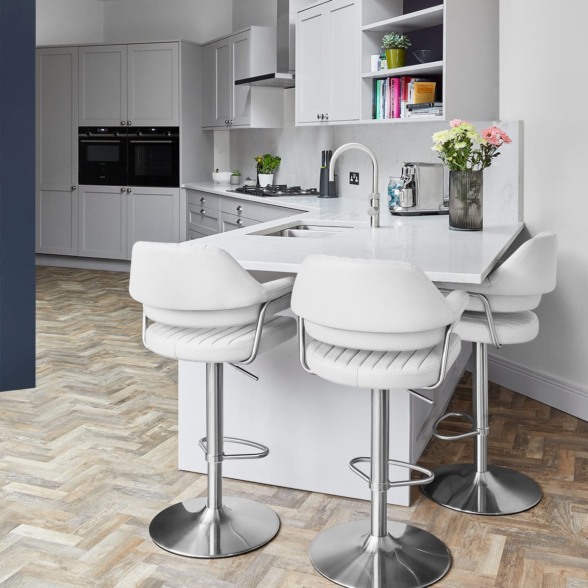 Skyline Brushed PU Bianco