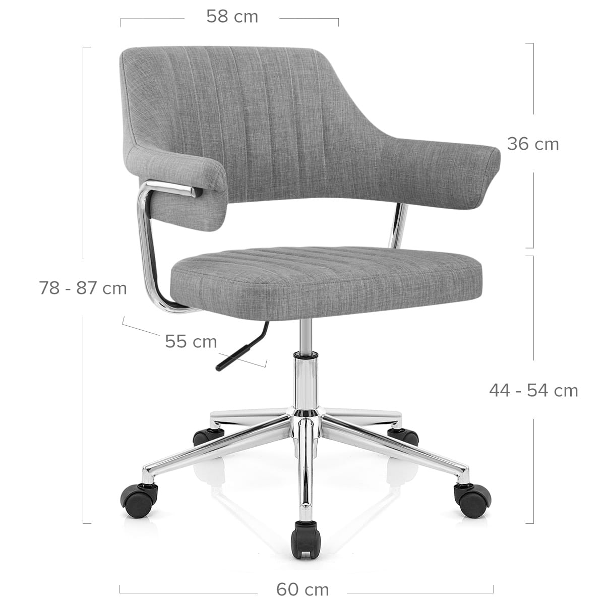 Stoff Bürostuhl Chrom - Skyline Grau