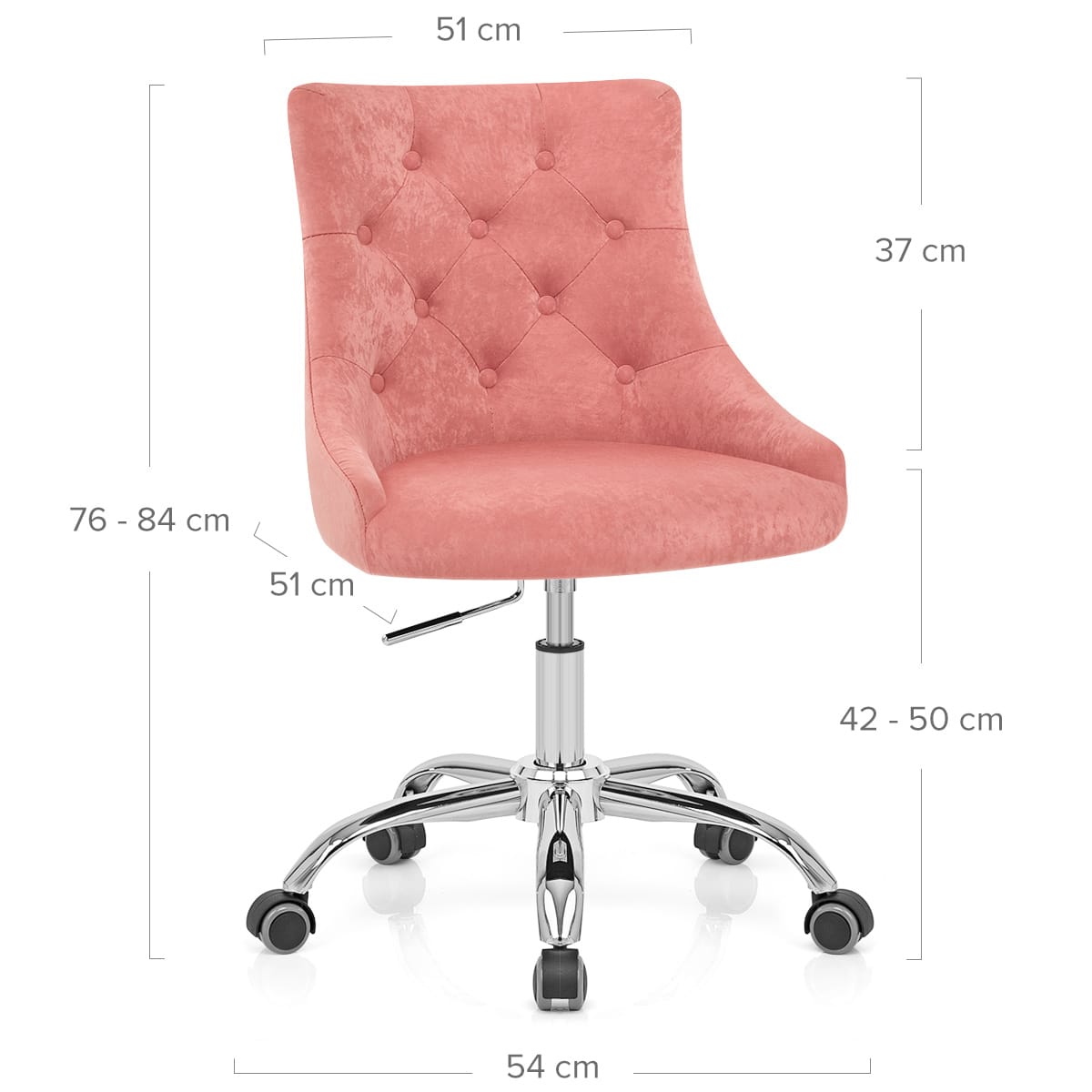 Samt Bürostuhl - Sofia Pink