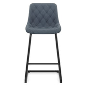 Sgabello Ecopelle Metallo - Soho Blu
