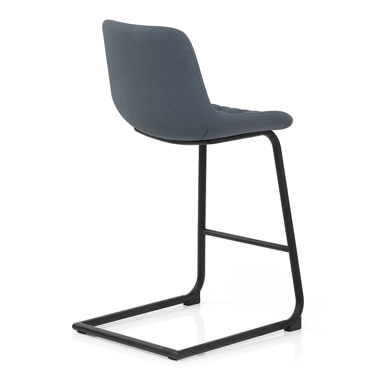 Sgabello Ecopelle Metallo - Soho Blu